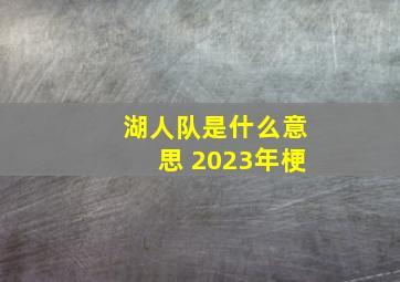 湖人队是什么意思 2023年梗